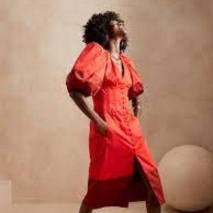 Size 2, BR x HARBISON | Pioneer Dress, Color: Hot Red SOLD OUT EVERYWHERE, NWT